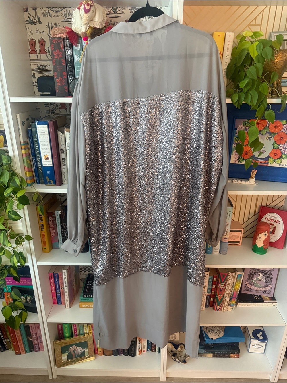 Never Fully Dressed Gunmetal Sequin Lila Shirt Dress US 16 NWOT - Picture 5 of 8